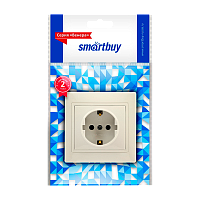 Розетка Smartbuy "Венера" 1гн. 16A С/З пластик бежевый