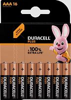 Батарейка Duracell Plus LR03 AAA BL16 Alkaline 1.5V (16/160) 