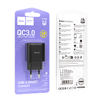 Сетевое З/У HOCO C140A 1USB 3.0A 18W QC3.0 черный (1/36/216)