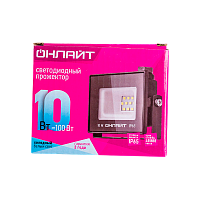 Прожектор светодиодный Онлайт 10W 230V IP65 4000К нейтральный черный (1/80)