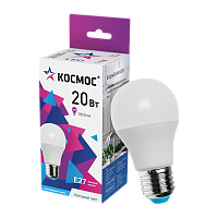 Лампа светодиодная Космос A60 E27 20W 6500К 200-240V груша матовая (1/10/80)