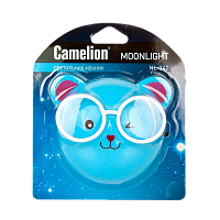 Ночник Camelion NL-242 "Медведи очкарики" 0.5W 220V в розетку синий (1/24/72)