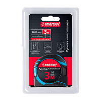 Рулетка измерительная Smartbuy Tools 3м*16мм резина фиксатор ударопрочный корпус голубой