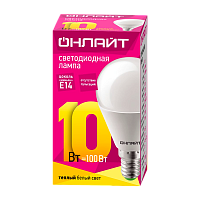 Лампа светодиодная ОНЛАЙТ OLL-G45-10-230-2.7K-E14(100)