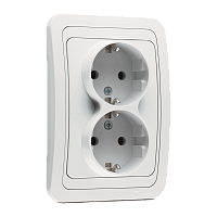Розетка Makel Mimoza 2гн. 16A С/З белый 12082 (1/12)