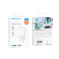 Сетевое З/У Borofone BA77A Type-C 3.0A 30W PD3.0 белый (1/46/184)