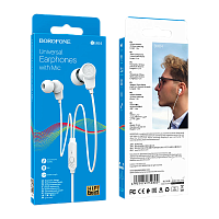 Наушники внутриканальные Borofone BM64 с микр. белый (1/420)