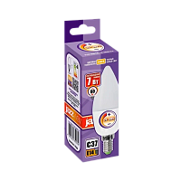 Лампа светодиодная JAZZway C37 E14 7W 3000К 230V свеча матовая (1/10/100)