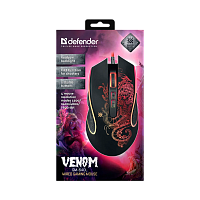 Мышь проводная Defender GM-640L Venom игровая USB черный (1/40)