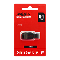 Флеш-накопитель SanDisk Cruzer Blade CZ50 64GB USB2.0 пластик CN (Китай) черный (1/50)