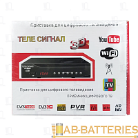 Приставка для цифрового ТВ Телесигнал DVB-T/T2 металл черный (1/60)
