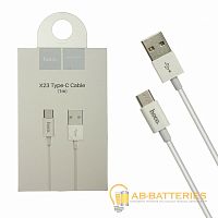 Кабель HOCO X23 USB (m)-Type-C (m) 1м 3.0A TPE белый (1/46/276)