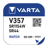 Батарейка Varta 357 (SR44W) BL1 Silver Oxide 1.55V (1/10/100) 