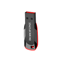 Флеш-накопитель Borofone Generous BUD2 4GB USB2.0 пластик черный красный (1/35/280)