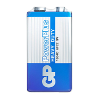 Батарейка GP PowerPlus Крона 6F22 Shrink 1 Heavy Duty 9V (1/10/500)