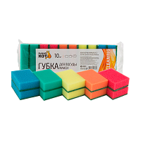 Губка для посуды Рыжий кот "Макси" 95х65х30мм 10шт. ассорти (1/30)
