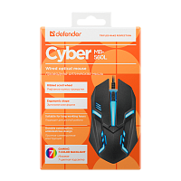 Мышь проводная Defender MB-560L Cyber классическая USB черный (1/40) 