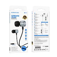 Наушники внутриканальные Borofone BM93 с микр. серый (1/76/304)