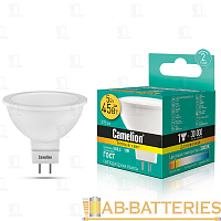 Лампа светодиодная Camelion MR16 GU5.3 5W 3000К 12V софит матовая (1/10/100)