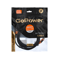 Кабель GoPower HDMI (m)-HDMI (m) 1.8м ПВХ ver.2.0 4K 60Hz черный Premium Zip-Lock c подвесом (1/100)