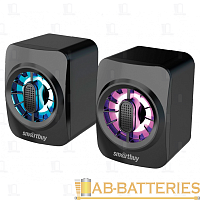Колонки 2.0 Smartbuy MINI MKII 6W с подсветкой USB+Jack 3.5мм черный (1/60) 