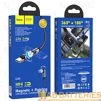 Кабель HOCO U94 USB (m)-Type-C (m) 1.2м 2.4A ткань 360° черный (1/22/220)
