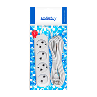 Удлинитель Smartbuy 4р.Б/З 10A 7.0м ПВС 2x1мм² белый (1/30)