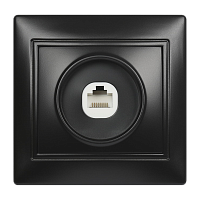 Розетка Smartbuy компьютерная RJ-45 1-местная черная "Венера"