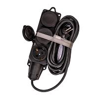 Удлинитель Космос 3р.С/З 16A 5м 3х2.5мм² IP44 черный (1/16)