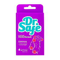 Пластырь бактерицидный Dr.Safe 6см x 5см на тканой основе 4шт. телесный