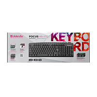 Клавиатура проводная Defender HB-470 Focus классическая USB 1.5м черный (1/20)