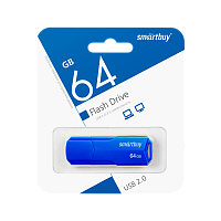 Флеш-накопитель Smartbuy Clue 64GB USB2.0 пластик синий 