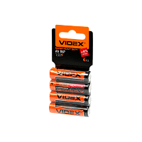 Батарейка Videx R6 AA Shrink 4 Heavy Duty 1.5V (4/60/1200)
