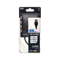 USB-Хаб Smartbuy 7204 4USB с выключателем черный 