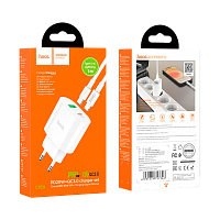 Сетевое З/У HOCO C95A 1USB/Type-C 3.0A 20W QC3.0 белый (1/13/130)