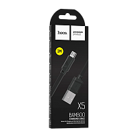 Кабель HOCO X5 USB (m)-microUSB (m) 1м 2.4A ПВХ черный (1/30/300)