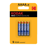 Батарейка Kodak MAX AAAA/25A/LR61/LR8D425 BL4 Alkaline 1.5V (4/120/960) 