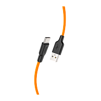 Кабель HOCO X21 Plus USB (m)-Type-C (m) 1м 3.0A силикон черный оранжевый (1/28/168)