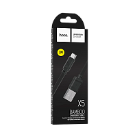 Кабель HOCO X5 USB (m)-Type-C (m) 1м 2.4A ПВХ черный (1/30/300)