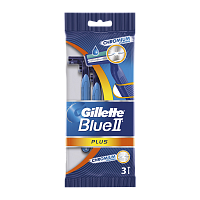 Бритва одноразовая Gillette "Blue II Plus" 2 лезвия ENG 3шт. (1/40)