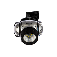 Фонарь налобный Космос H19 1.5W 19LED от батареек 4 режима серебряный (1/12/96)