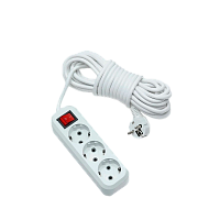 Удлинитель MRM-Power M-313 3р.С/З 10A 3.0м с выкл. белый (1/60)