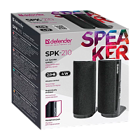 Колонки 2.0 Defender SPK-210 4W Jack 3.5мм черный (1/40) 