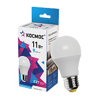 Лампа светодиодная Космос A60 E27 11W 4500К 200-240V груша матовая (1/10/80)