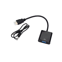 Переходник ENERGY POWER HDMI (m)-VGA (f) пластик с кабелем AUX (1/300)