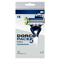 Бритва одноразовая DORCO "PACE5 PRO" 5 лезвий с триммером 4шт. (1/12) 