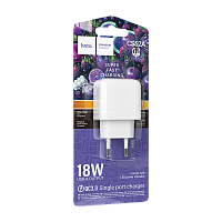 Сетевое З/У HOCO CS52A 1USB 18W QC3.0 белый (1/30/180)