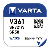 Батарейка Varta 361 (SR721W) BL1 Silver Oxide 1.55V (1/10/100) 