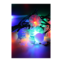 Гирлянда Космос "Новогодние игрушки" 30LED 4.4м микс нить 8 режимов матовые насадки ассорти (1/50)