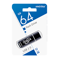 Флеш-накопитель Smartbuy Glossy 64GB USB2.0 пластик черный